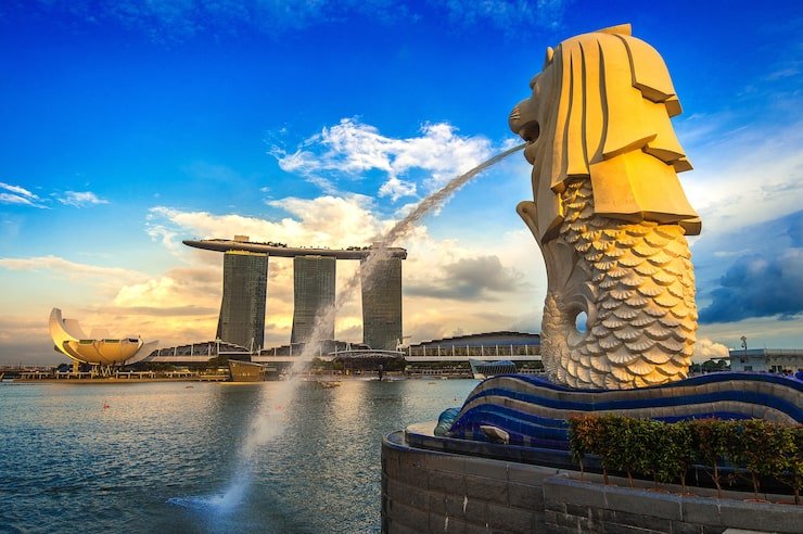 merlion statue cityscape singapore 335224 666
