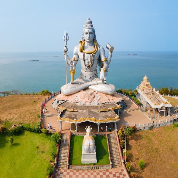 murudeshwara temple aerial panoramic view india 78361 27137