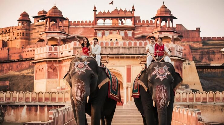 riding elephats famous tourist attraction amber fort jaipur india 926199 2456302