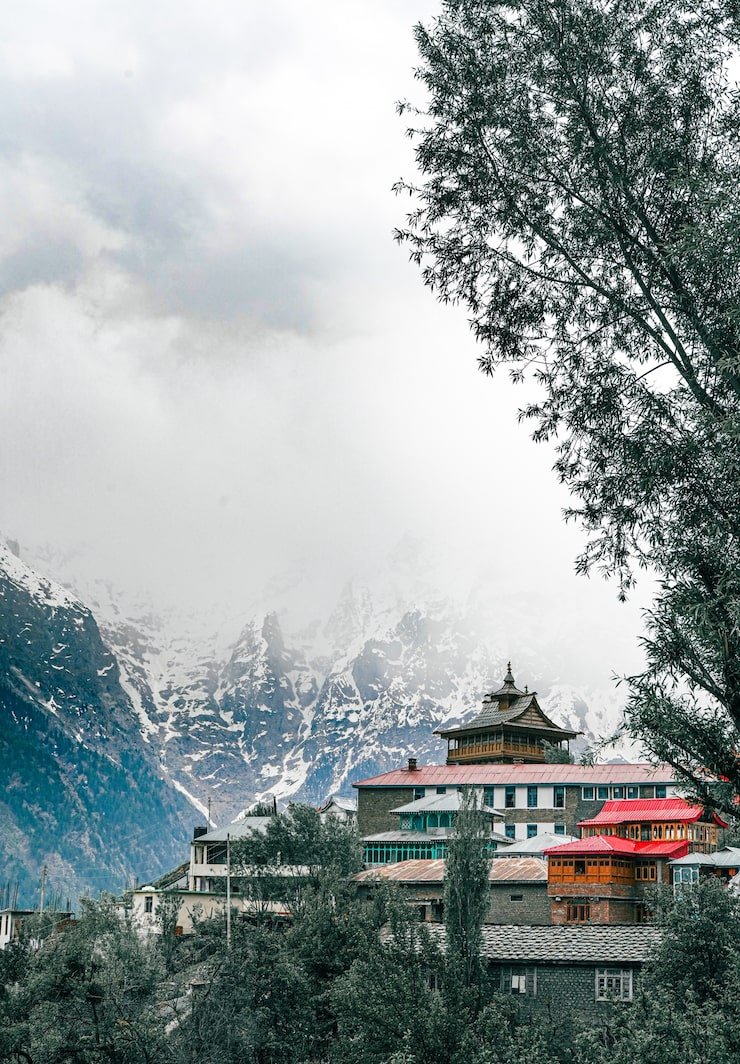 vertical shot lochawa la khang monastery kalpa himachal pradesh cold winter 181624 23562